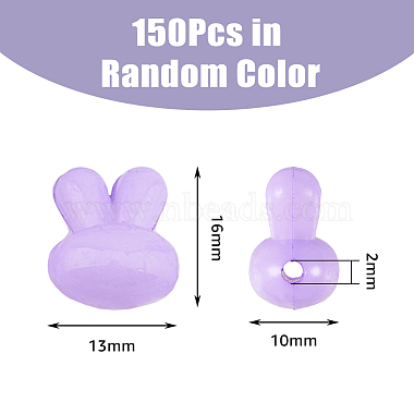 150Pcs Opaque Solid Color Bunny Acrylic Beads(MACR-DC0001-06)-2
