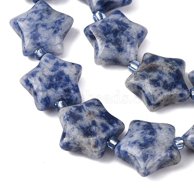 nat&uuml;rliche blaue Fleck Jaspis Perlen Str&auml;nge(G-K359-E11)-4