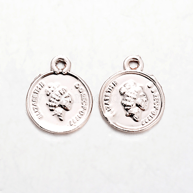 Golden Flat Round Alloy Charms