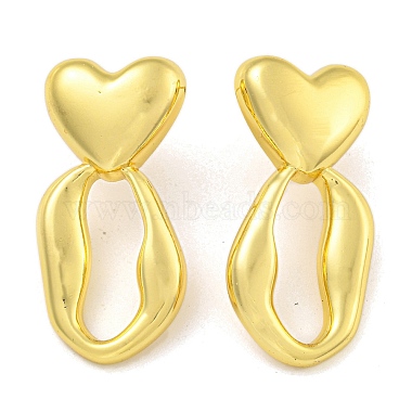 Heart Brass Stud Earrings