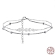 Rhodium Plated 925 Sterling Silver Double Layered Chain Anklet with Natural Freshwater Pearls(AJEW-F162-013P)-1