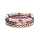 Ensemble de bracelets extensibles en perles de style bois naturel(BJEW-JB08497)-1