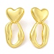 Rack Plating Heart Brass Stud Earrings(EJEW-I313-02G)-1