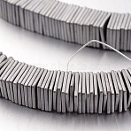 Electroplate Non-magnetic Synthetic Hematite Bead Strands, Frosted, Square Heishi Beads, Thin Slice Beads, Silver Plated, 8x8x1mm, Hole: 1mm, about 390pcs/strand, 15.7 inch(X-G-F300-20B-F01)