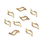 Brass Linking Rings, Long-Lasting Plated, Cadmium Free & Lead Free, Wave, Real 24K Gold Plated, 10x4x1mm, Inner Diameter: 6x2mm(KK-F831-012G-RS)