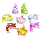 Transparent Acrylic Pendants, Animals, Mixed Shapes, 23~27x15.5~24x8~8.5mm, Hole: 2.2~2.7mm, about: 370pcs/500g(OACR-Z016-24)