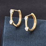 Brass Pave Cubic Zirconia Hoop Earrings, Round, Real 18K Gold Plated, 15x3x15.5mm(KK-CBACA55-16G)