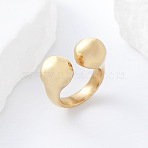 304 Stainless Steel Cuff Open Rings, Golden, US Size 6(16.5mm)(RY3631-5)