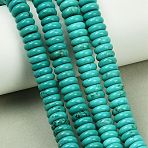 Natural Howlite Beads Strands, Dyed, Rondelle, Turquoise, 8~8.5x2.5~3mm, Hole: 1.2mm, about 129~130pcs/strand, 15.35~15.51''(39~39.4cm)(G-B049-C01-03A)