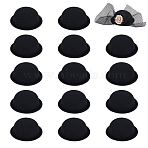 15Pcs Cloth Round Fascinator Hat for Dolls, Black, 66x30mm, Inner Diameter: 52mm(DIY-BC0015-98B)