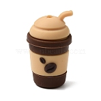 Silicone Beads, Focal Beads, Coffee Cup, Camel, 29x17x17mm, Hole: 2mm(SIL-D013-03A-01)