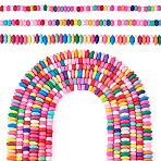 6Strands 3 Styles Handmade Polymer Clay Beads Strand, Hexagon, Mixed Color, 6~9x6.5~9x3~3.5mm, Hole: 1.4~1.6mm, about 109~116pcs/strand, 15.55~16.14 inch(39.5~41cm), 2strands/style (CLAY-TA0002-09)