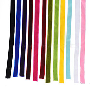 12 Colors Single Face Velvet Ribbon, Mixed Color, 5/8 inch(15.9mm), about 1m/bundle,12 bundle/set(OCOR-JP0003-15.9mm)