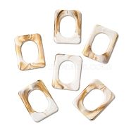 Opaque Acrylic Linking Rings, Rectangle, Peru, 40x30x3mm, Inner Diameter: 18.5x26mm, about 195pcs/500g(OACR-G042-01)