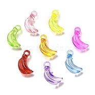 Transparent Acrylic Pendants, Banana, Mixed Color, 23.5x13x17mm, Hole: 3mm, about: 649pcs/500g(OACR-Z016-21)