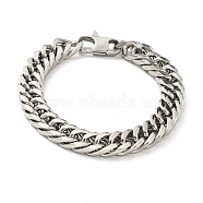 201 Stainless Steel Cuban Link Chains Bracelet for Men Women, Stainless Steel Color, 8-1/2 inch(21.5cm)(BJEW-H550-03B-P)