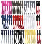 Garment Accessories, Plastic Zipper Puller With Strap, Mixed Color, 60~64mm, 10 colors, 6pcs/color, 60pcs/box(KY-SZ0001-01)
