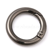 Rack Plating Brass Spring Gate Rings, Round Ring, Lead Free & Cadmium Free, Long-Lasting Plated, Gunmetal, 6 Gauge, 25x4mm(KK-Q781-11EB)