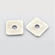 Tibetan Style Alloy Beads, Cadmium Free & Nickel Free & Lead Free, Square, Antique Silver, 23x23x3mm, Hole: 5mm(LF10595Y-NF)