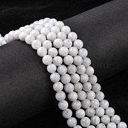 Natural Rainbow Moonstone Beads Strands, Round, White, 6mm, hole: 1mm, 62pcs/strand, 15.74 inch(G-C068-6mm-1)