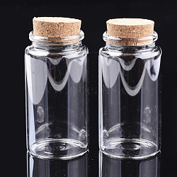 Glass Jar Glass Bottles Bead Containers, with Cork Stopper, Wishing Bottle, Clear, 91x47mm, Hole: 32mm, Capacity: 158ml(5.34 fl. oz)(AJEW-S074-03C)