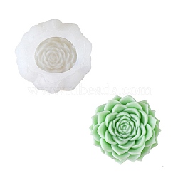 Succulent Plant DIY Candle Silicone Molds, Food Grade Silicone, Decoration Making, for Candle Making, White, 89x86x48mm(PW-WGF52C4-06)