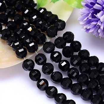 Faceted Round Imitation Austrian Crystal Bead Strands, Grade AAA, Black, 10mm, Hole: 0.9~1mm, about 40pcs/strand, 15.7 inch