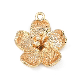 Brass Pendants, 3D Flower Charms, Real 18K Gold Plated, 19.5x17x7mm, Hole: 1.4mm