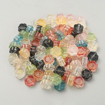 Handmade Lampwork Beads, Sunflower Beads, Mixed Color, 12.5x12x6mm, Hole: 1~1.2mm