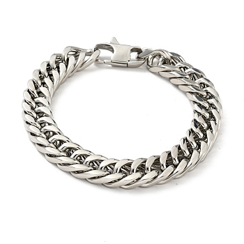 201 Stainless Steel Cuban Link Chains Bracelet for Men Women, Stainless Steel Color, 8-1/2 inch(21.5cm)