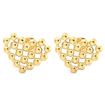 304 Stainless Steel Stud Earring for Women, Heart, Real 14K Gold Plated, 14.5x19mm