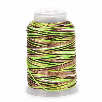 5 Rolls 12-Ply Segment Dyed Polyester Cords, Milan Cord, Round, Olive Drab, 0.4mm, about 71.08 Yards(65m)/Roll