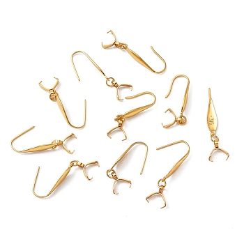 316 Stainless Steel Earring Hooks, with 304 Stainless Steel Snap on Bails, Golden, 31mm, 20 Gauge, Pin: 0.8mm and 0.5mm