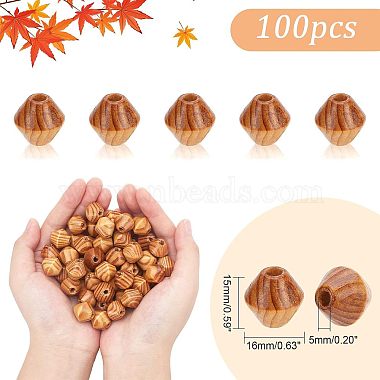 olycraft 100pcs perles toupies en bois naturel inachevé(WOOD-OC0002-48)-2