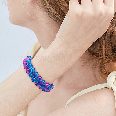 bracelet de perles tressées en verre rond étincelant(BJEW-SW00082-15)-6