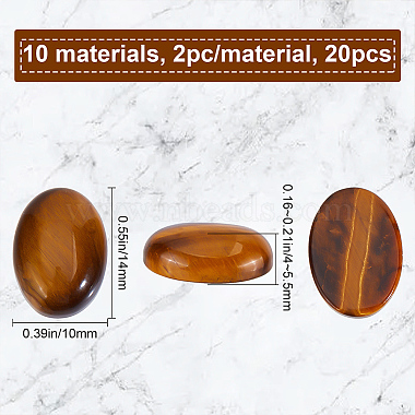 Kit de cabochons de pierres précieuses naturelles et synthétiques de style sunnyclue 20pcs 10(G-SC0002-32)-2