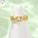 Brass Micro Pave Cubic Zirconia Cuff Open Rings(RJEW-F204-01G)-1