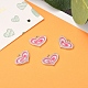 Pink Alloy Enamel Heart Charm Pendants Great for Mother's Day Gifts Making(X-ENAM-19.5X19.5)-4