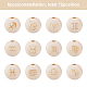 olycraft 72pcs 12 constellation perles européennes en bois naturel inachevé(WOOD-OC0001-71)-3