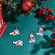 anattasoul 2 paires 2 style chapeau de Noël avec boucles d'oreilles pendantes en acrylique chat(EJEW-AN0002-37)-7