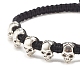 Skull Alloy Braided Bead Bracelet(BJEW-JB07861-02)-3