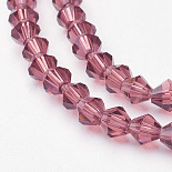 4mm OldRose Bicone Glass Beads(X-GLAA-S026-05)