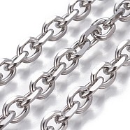 3.28 Feet 304 Stainless Steel Cable Chains, Diamond Cut Chains, Unwelded, Stainless Steel Color, 8x6x1.5mm(X-CHS-P007-27P-01)