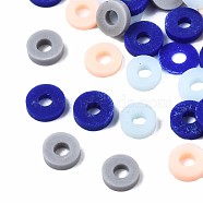 Handmade Polymer Clay Beads, Heishi Beads, Disc/Flat Round, Mixed Color, 4x0.5~1.5mm, Hole: 1.5mm, about 66600pcs/1000g(CLAY-N011-40-02)