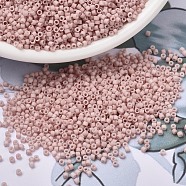 MIYUKI Delica Beads, Cylinder, Japanese Seed Beads, 11/0, (DB1515) Matte Opaque Pink Champagne, 1.3x1.6mm, Hole: 0.8mm, about 2000pcs/bottle, 10g/bottle(SEED-JP0008-DB1515)