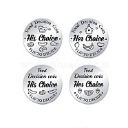 201 Stainless Steel Commemorative Coins, Decision Maker Coin, Double Sided Laser Engraving, Flat Round, Word, 30x2mm, 2pcs/set(AJEW-WH0454-007)