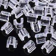 Transparent AS Plastic Base Buckle Hair Findings, for Hair Tie Accessories Making, Clear, 8.5x9x6mm, about 2000pcs/bag(FIND-T064-004B-01)