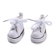 Cloth Doll Canvas Shoes, Sneaker for BJD Dolls Accessories, White, 55x29x40.5mm(DOLL-PW0001-266A)