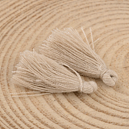 Cotton Thread Tassel Pendant Decorations, Antique White, 25~31x5mm, about 39~47pcs/bag(NWIR-P001-03-43)