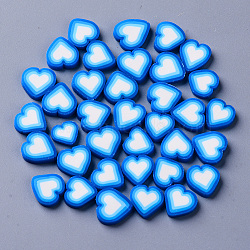 Handmade Polymer Clay Cabochons, Fashion Nail Art Decoration Accessories, Heart, Colorful, 7~11x8~11x2~3mm, about 80~100pcs/20g(X-CLAY-N006-31)